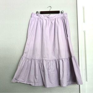 a new day Light Lavender Midi Skirt with Ruffle Hem